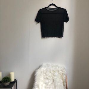 SOLD! Brandy Melville Mesh Glitter Cropped T-shirt